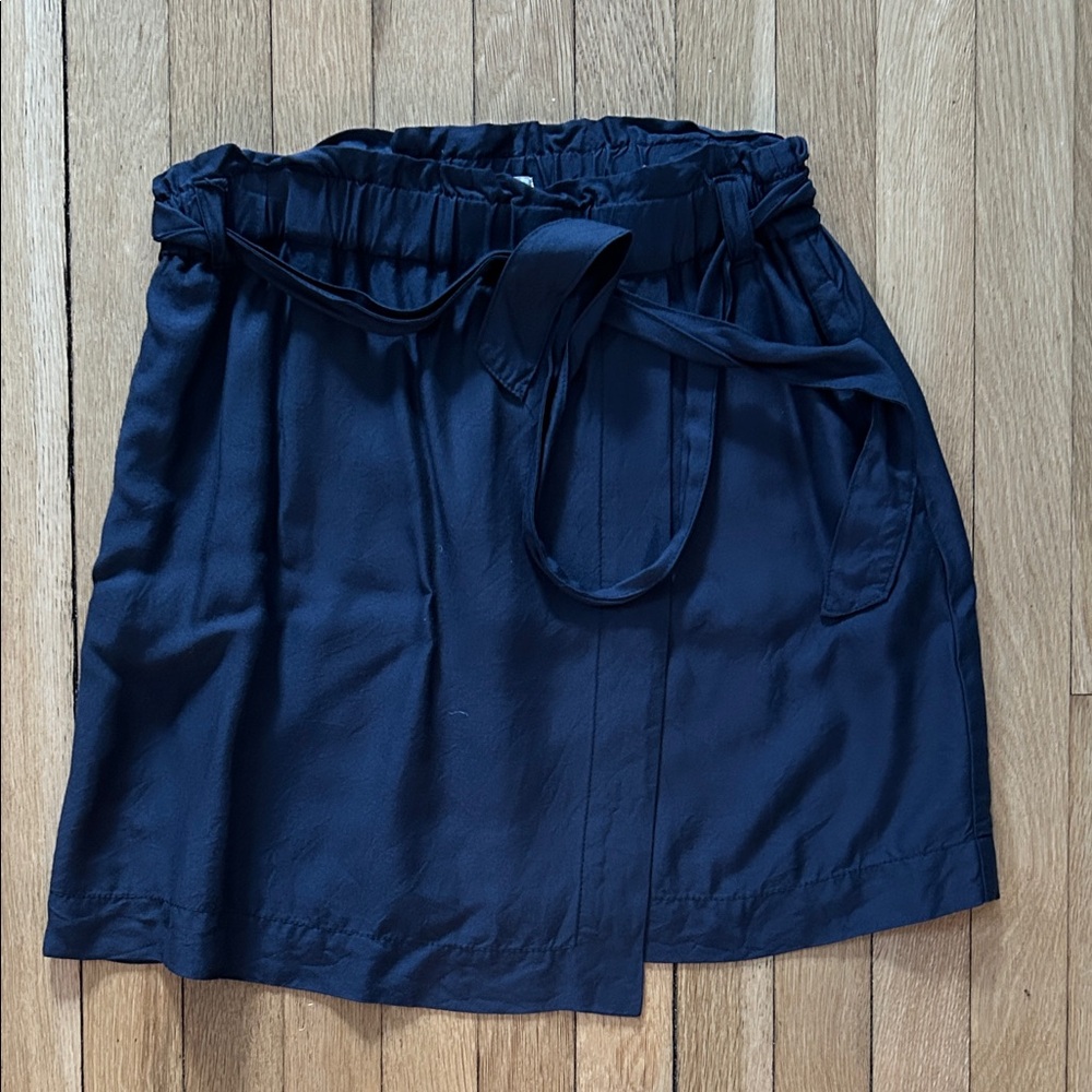 LOFT Navy Wrap Skirt with Pockets